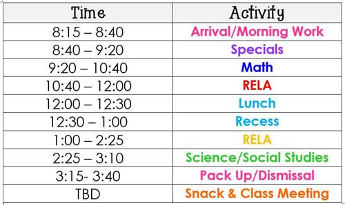 Daily Schedule